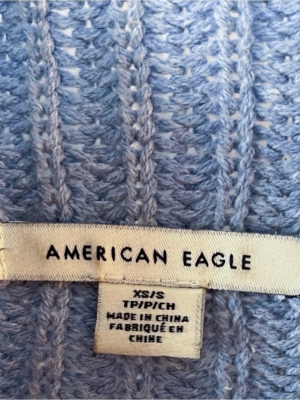 American Eagle Outfitters Light Blue Turtleneck Sweater Size XS oversized - Picture 3 of 3